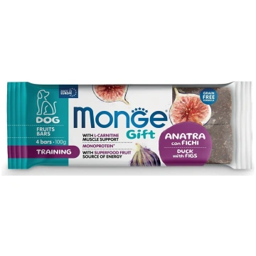 Gardums suņiem Monge Gift Fruit Bars Training Duck