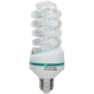 E27 spirālveida LED spuldze 16 W, balta gaisma, 1