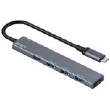 Deltaco HUB206 USB-C Grey Aksesuārs USBC-HUB206-DE