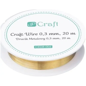 Amatniecības stieple DP Craft 0,3 mm 20 m, zelta k