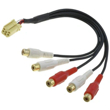 Car connector; ISO mini plug,RCA socket x5; PIN: 6