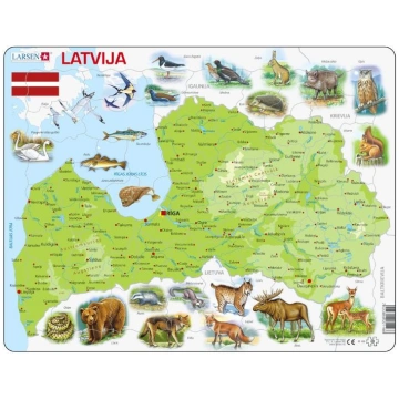 LARSEN puzzle Latvijas dabas karte, K46