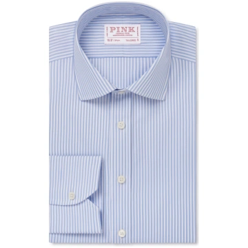 Pale Blue & White Tailored Fit Essential Bengal St
