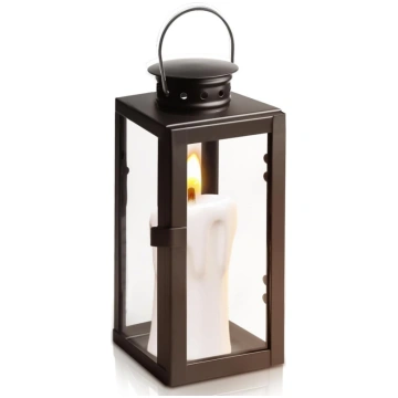 Melnas laternas ārtelpām, 24 cm sveces laterna, st
