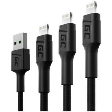 Set 3x Green Cell Cable GC Ray USB - Lightning 30c
