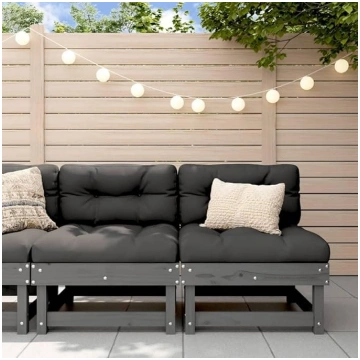 Homgoday Garden Middle Sofas 2 Pack Grey Solid Pin