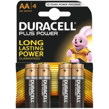 Baterijas Duracell AA LR06-BP4 Alkaline Plus Power