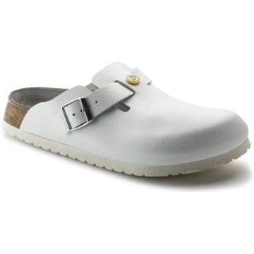 Sieviešu clogs Boston ESD White dabiskās ādas medi