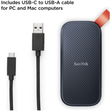 Sandisk External SSD 1TB, USB 3.2 (SDSSDE30-1T00-G
