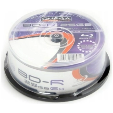 Omega Freestyle BD-R 25GB 6x Printable 25pcs cake 