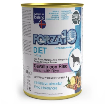 FORZA10 Diet Zirgs Ar Rīsiem mitrā barība, 400 g