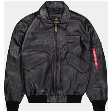 CWU 45/P LEATHER BOMBER JACKET (HERITAGE) - BLACK 