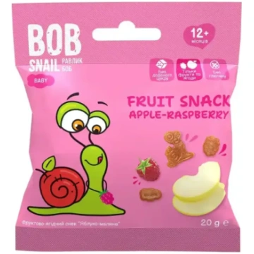 Ābolu un aveņu uzkoda BOB SNAIL, 20g