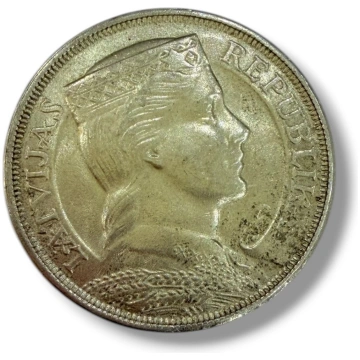 Lietots - Sudraba Monēta 5 Lati 1931. gads