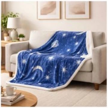 LovelyHome Coperta Plaid Moon Matrimoniale 200x220