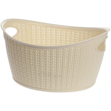 Plastmasas grozs ar adījuma dizainu 9 l 22814 krēm