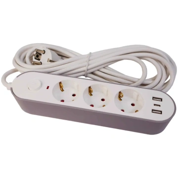 BESK 3-Port USB + Type-C Extension Cable, 3m, A to