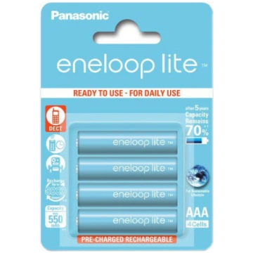 Uzlādējamās baterijas Panasonic Eneloop Lite, AAA,
