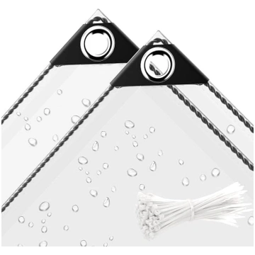Caurspīdīgs brezenta tents ar cilpām, ūdensnecaurl