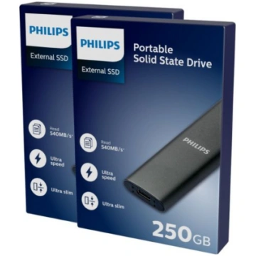 PHILIPS External SSD 250GB Ultra-speed Space Gray 