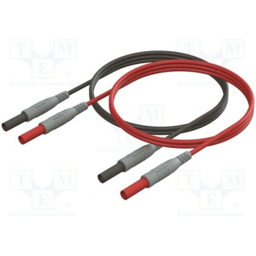 Test leads; Inom: 10A; Len: 1m; insulated; black,r