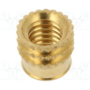 Threaded insert; brass; M6; BN 37885; L: 7.7mm; fo