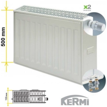 Tērauda apkures radiators KERMI KV33-500*800, apak
