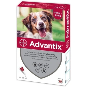 Advantix pretblusu pilieni suņiem 10–25 kg 250/125