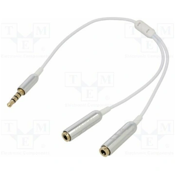 Cable; Jack 3.5mm 4pin socket x2,Jack 3,5mm 4pin p