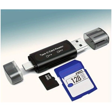 4in1 USB C/A SD/Micro SD Kartes Adapteris