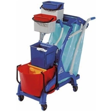 Multipurpose Cleaning trolley Plastic frame and ha