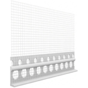 Nobeiguma profils ar sietu EJOT PVC, 200cm, balts