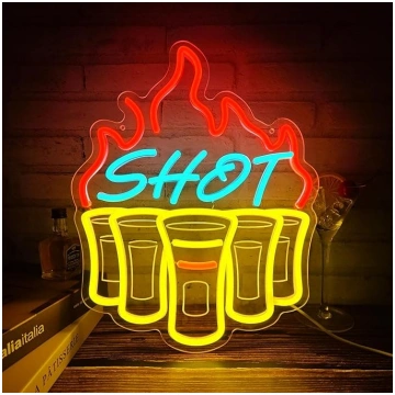 Shot Glasses Neonschild für Wanddekoration, Nip LE