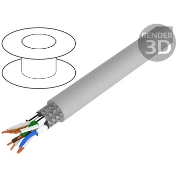 Wire; S/FTP; UNITRONIC® LAN 600; 4x2x26AWG; Cat 7;