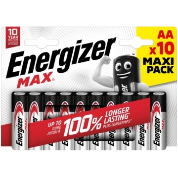 ENERGIZER BATTERIES MAX AA LR6 10 PCS ECO ENR