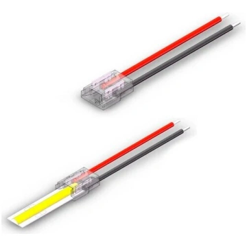 10 mm COB vienkrāsainas LED lentes savienojuma vad