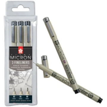 Micron: 3 rapidogrāfu komplekts SAKURA Pigma