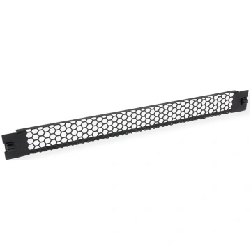 19" ventilācijas panelis, 1U, metāla, melns, Value