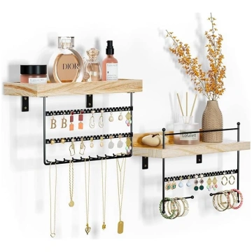 Lolalet Pack of 2 Hanging Jewellery Organiser, ķēd