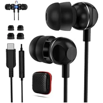 USB C austiņas ar dubultā slāņa trokšņu samazināša
