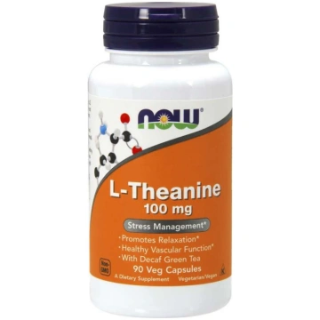 NOW FOODS L-teanīns 100 mg ar zaļo tēju bez kofeīn