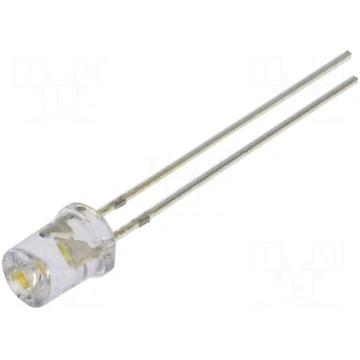 LED | white warm | 5mm | 750mcd | 120° | Front: re