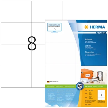 Pašlīmējoša printera etiķete HERMA Labels Premium 