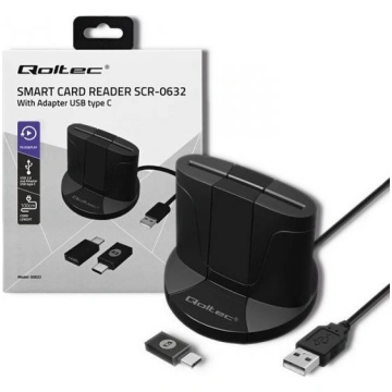 Qoltec 50632 Intelligent Smart ID chip card reader