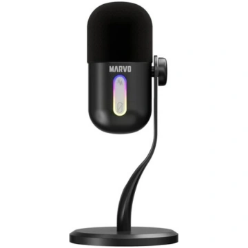 Marvo MIC-08 RGB melns vadu mikrofons |USB