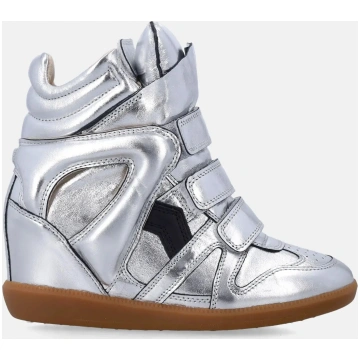 Isabel Marant Bekett Metallic Silver Sneakers Spaz
