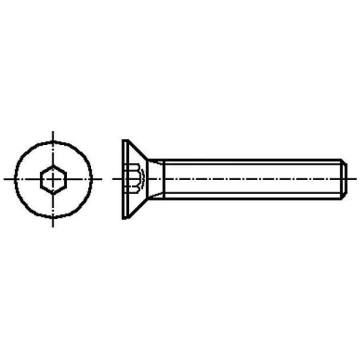 Screw; M10x25; 1.5; Head: countersunk; hex key; HE