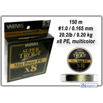 Pītā aukla VARIVAS Super TROUT Advance x8 PE0 - 1.