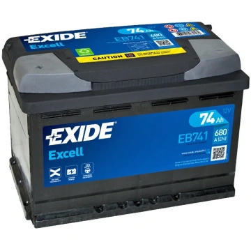 Akumulators EB741 EXIDE EXCELL 74AH 278X175X190 +/