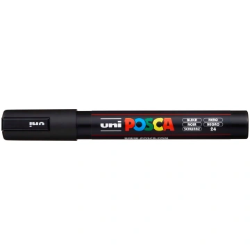 Marķieris ūdens bāzes UNI Posca PC-5M melns (24)